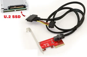 PCIe 4X SSD U.2 NVMe U2 68Pin SFF-8639 - With Cables - High Low Profile - Picture 1 of 4