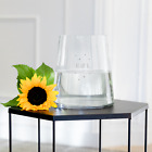 Personalized engraved vase - Glass flower vase with name - Transparent
