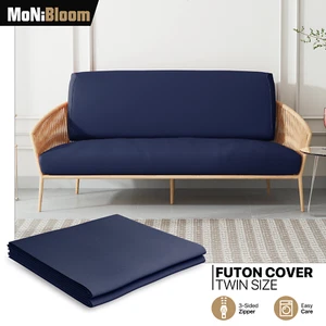 Navy Blue Twin Size Slipcovers Cushion Stretch Futon Cover Couch Sofa Protector - Picture 1 of 10