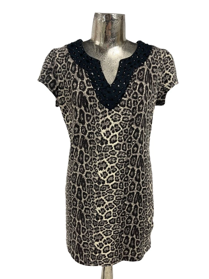 Vestido corto para mujer SELECT talla mediana 14 negro mezcla animal estampado polar EU42 Foto 1 de 4