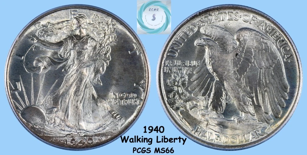 MS 65 Graded 1940 Year Liberty Walking Half Dollars (1916-1947