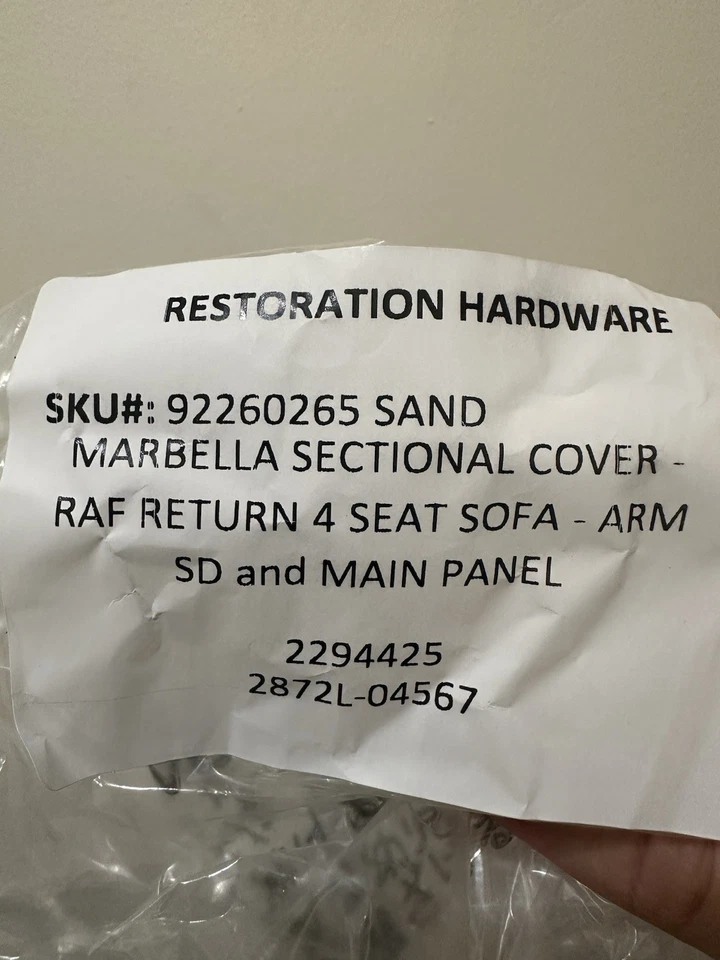 RH Restoration Hardware Four Seat Left Arm SOFA PERFORMANCE FURNITURE COVER Sand - Image 1 of 3