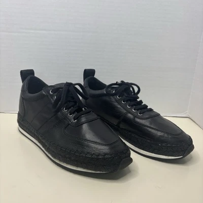 Alexander McQueen Alpargata de Cuero Negro Para Mujer Tenis Con Cordones Talla 38/8US Foto 1 de 4