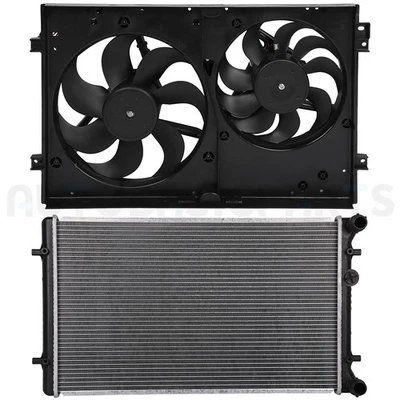 For 1999-2005 Volkswagen Jetta 1.9L Front Side Radiator & Cooling Fan Kit - Image 1 of 4