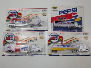 Lot of 4 Golden Wheel & Road Champs Diecast Pepsi Tractor Trailer Haulers Boat - Picture 1 of 5
