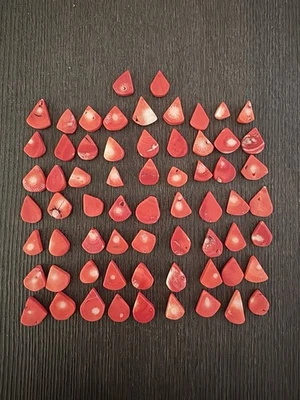 65 Pieces Coral Bamboo Drop Beads Various Sizes Read Info - Image 1 of 4