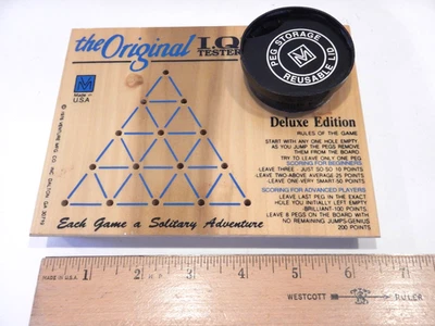 The Original IQ Tester Deluxe Edition 1976 Venture Mfg. Wooden Puzzle Peg Game - Image 1 of 4