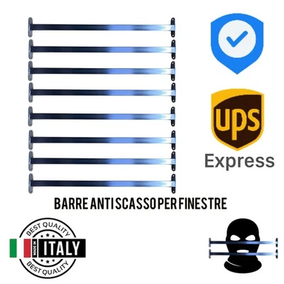 8x Barre Di Sicurezza Per Finestre  Antiscasso Regolabili  700 —1200 Mm - Immagine 1 di 4