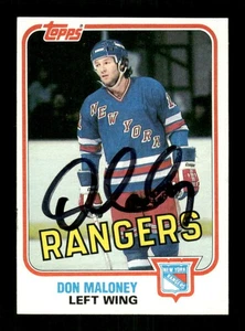 1981-82 Topps  101E Don Maloney signed auto autograph  black sig MZ BXCP56 - Picture 1 of 2