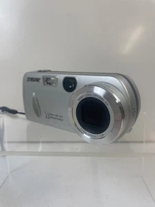 Sony Digital Camera Cybershot DSC-P52 3.2MP Silver Tested Working NO BATTERIES - Picture 1 of 9