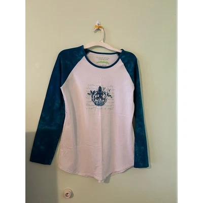 Earth Yoga Mujer’s L Algodón Orgánico Bambú Raglán Camiseta Yoga Sostenible Foto 1 de 4