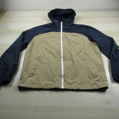 Chaqueta cortavientos J Crew para hombre mediana marrón azul cremallera ligera ventilada Foto 1 de 4