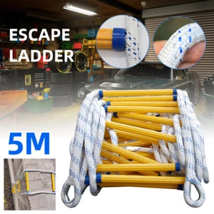 Emergency Fire Flame Resistant Safety Evacuation Ladder 2 Story 16ft Escape Rope - Picture 1 of 8