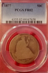 PCGS FR-02! LOWBALL 1877 SEATED LIBERTY HALF - Picture 1 of 3