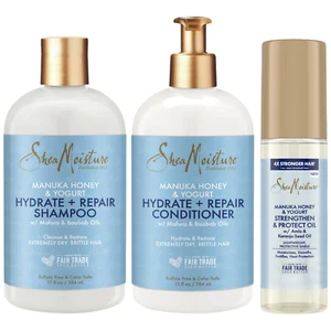 Shea Moisture Shampoo & Conditioner Set + Strengthen & Protect Oil Gift Set – Ma - Picture 1 of 12
