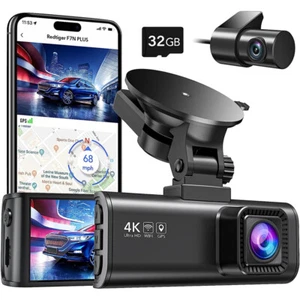 REDTIGER Dash Camera 4K Front and Rear Dash Cam Built-In WiFi & GPS Parking Mode - Picture 1 of 9