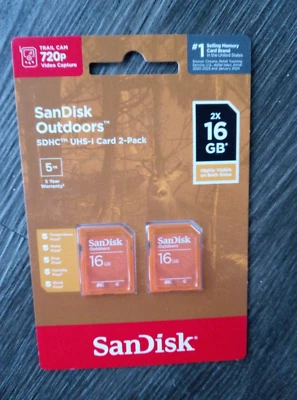Sandisk Outdoors 16GB SDHC UHS-I Card 2-Pack - Image 1 of 2