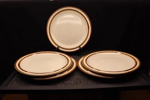 Vtg International China Suncraft Stoneware Set of 5 Brandy Dinner Plates 10 7/8" - Picture 1 of 5