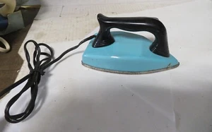 Vintage 1950s Barby Jo Black & Blue Children's Toy Iron 120 Volts/Working! - Picture 1 of 6
