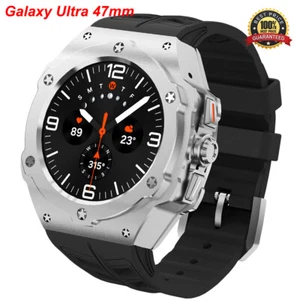 Boîtier de luxe en alliage d'aluminium pour Samsung Galaxy Watch Ultra 47 mm bracelet silicone - Photo 1 sur 28