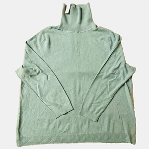 Maglione donna collo alto Talbots collo cappuccio verde chiaro accogliente morbido taglia 3X nuovo con etichette - Foto 1 di 12