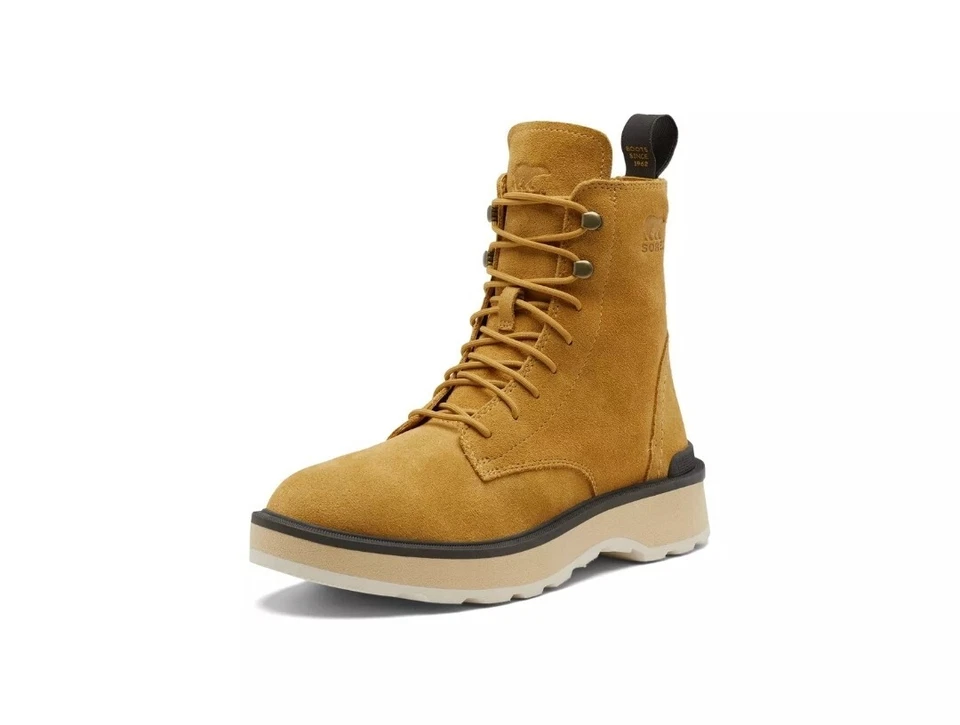 Sorel Hi-Line Lace Waterproof Suede Boots Geo Yellow NL4879-712 Women's 6