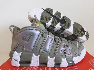WMNS NIKE AIR MORE UPTEMPO "IRIDESCENT" DARK STUCCO GREEN SZ 9.5 [917593-001] - Image 1 of 4