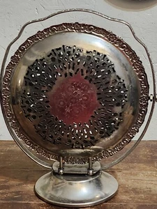 Vintage Queen Anne 3-stufiges klappbares Kent Silberschmied versilbertes Kuchen Relish Tablett - Bild 1 von 13