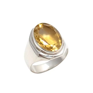 Anillo hecho a mano de piedra preciosa natural de citrino de plata esterlina 925 para todas las tallas JL_591 - Imagen 1 de 5