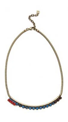Collar Dannijo Mujer Traina Cristal Latón NUEVO CON ETIQUETAS $795 Azul ROJO BLANCO Foto 1 de 4
