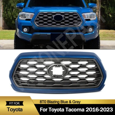 Fits 2016-2023 Toyota Tacoma 21 TRD Front Bumper Grille W/ 8T0 Blue Grill Insert Foto 1 de 4