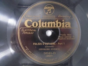 GEORGES ENESCO Violin CORELLI Folies d'Espagne COLUMBIA 50161 E - Imagen 1 de 2