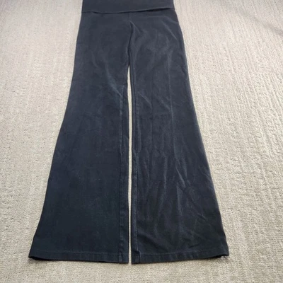 Victorias Secret Leggings Women Small Flare Leg Fold Over Y2K Style Black Pink - Image 1 of 4