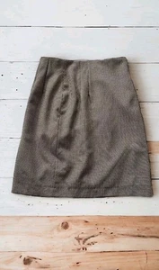 Vintage Giorgio San’t Angelo Gold Mini Skirt 100% Wool Houndstooth Academia Cute - Picture 1 of 8