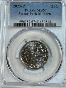 2025 P Stacy Park Milbern 25c PCGS MS67 Women Quarter - Picture 1 of 2