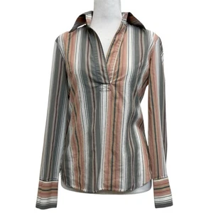 Blusa Top Miss Sixty Vintage Años 90 Gris y Rosa Rayas Cuello en V Talla S LEER - Imagen 1 de 10