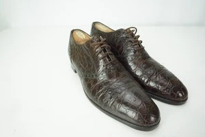 Polo Ralph Lauren Alligator Krokodil braune Schuhe mit Kappe Größe 10B - Bild 1 von 9