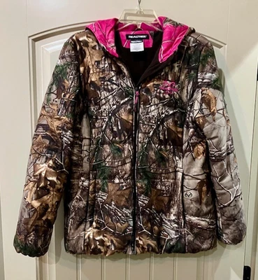 Realtree Womens Size Large  (42-44) Camo Insulated Jacket Parka Hood Warm Fleece - Image 1 of 4