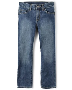 Boys Basic Bootcut Jeans,Med Indigo Single,4 - Picture 1 of 4