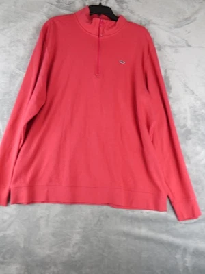 Suéter Vineyard Vines para Hombres 2XL Rojo Cuarto Cremallera Logo de Ballena Algodón 2019 Foto 1 de 4