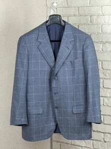 BRIONI For Wenberg Blazer Sakko Parigi Wolle Blau Kariert Größe IT 52 - Bild 1 von 12