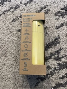 HoMedics Portable Ultrasonic Humidifier Travel & Personal Cool Mist USB Yellow - Picture 1 of 14