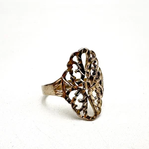 Chapel Zenray Filigree Ring Diamond Cut Sterling Silver 925 Size 6.5 Vintage - Picture 1 of 12