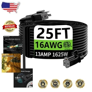 Cable de extensión de gancho y alivio de tensión de 25 pies - resistente al agua 3 clavijas, - Imagen 1 de 9