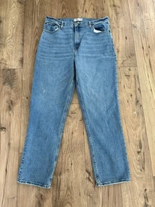 Abercrombie&Fitch Jeans The 90s Straight Ultra High Rise Denim Blue Size 33/16R - Picture 1 of 9