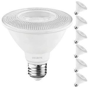 Luxrite PAR30 Short Neck LED Light Bulb 11W=75W 3000K 900LM Dimmable E26 6-Pack - Picture 1 of 7