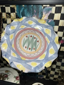 MACKENZIE-CHILDS AALSMEER 11" KERAMIKPLATTE PLATTE GERIFFELT ZWEITE 2001 - Bild 1 von 8