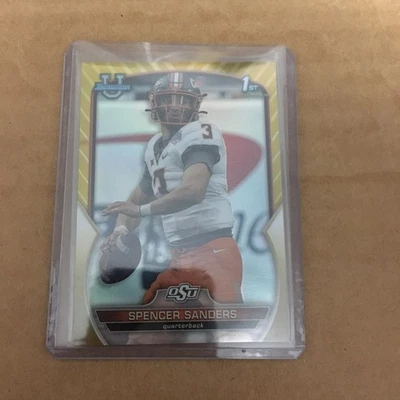 2022 Bowman University Chrome - Spencer Sanders #81 Gold Refractor /50 (RC) - Image 1 of 2