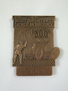 2011 Indianapolis 500 Bronze T669 Pit Badge 100th Anniversary Dan Wheldon Winner - Picture 1 of 6