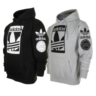 Adidas Men's Original Trefoil Street Graphic Front Pocket Active Pullover Hoodie - Image 1 of 4